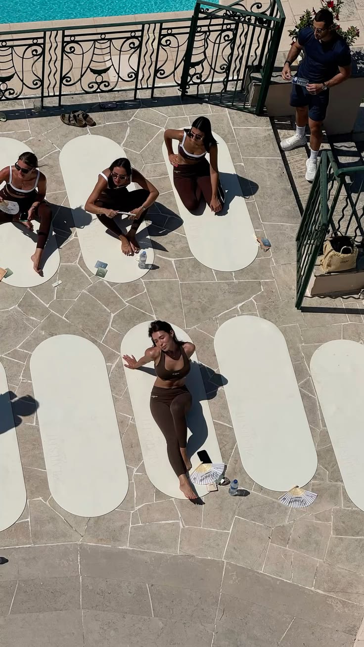 Pilates by the pool